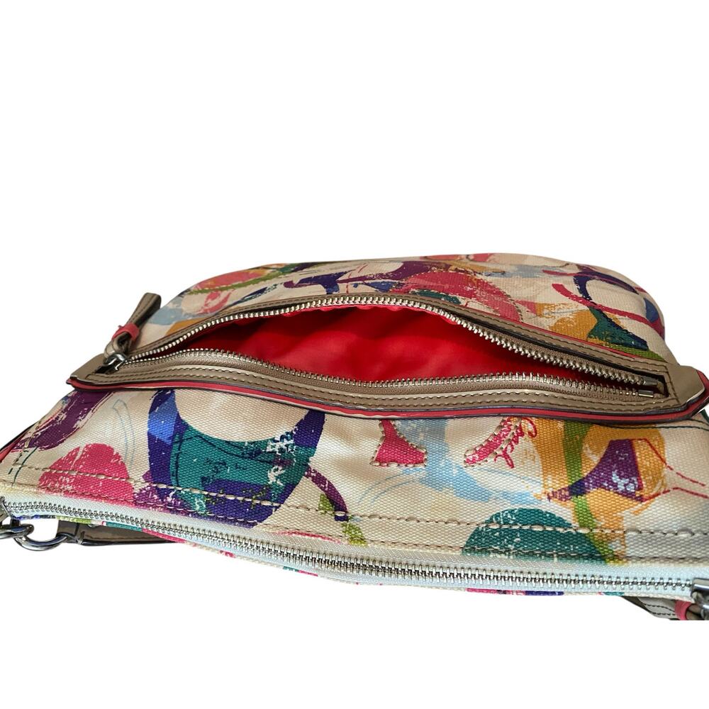 Coach Poppy Stamped C Hippie Signature Bag Colorful Monogram Shoulder Bag - Picture 9 of 11